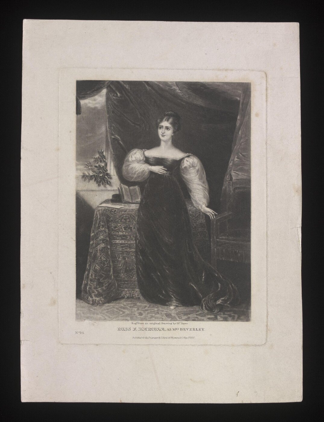 Unknown, Miss F Kemble as Mrs Beverley