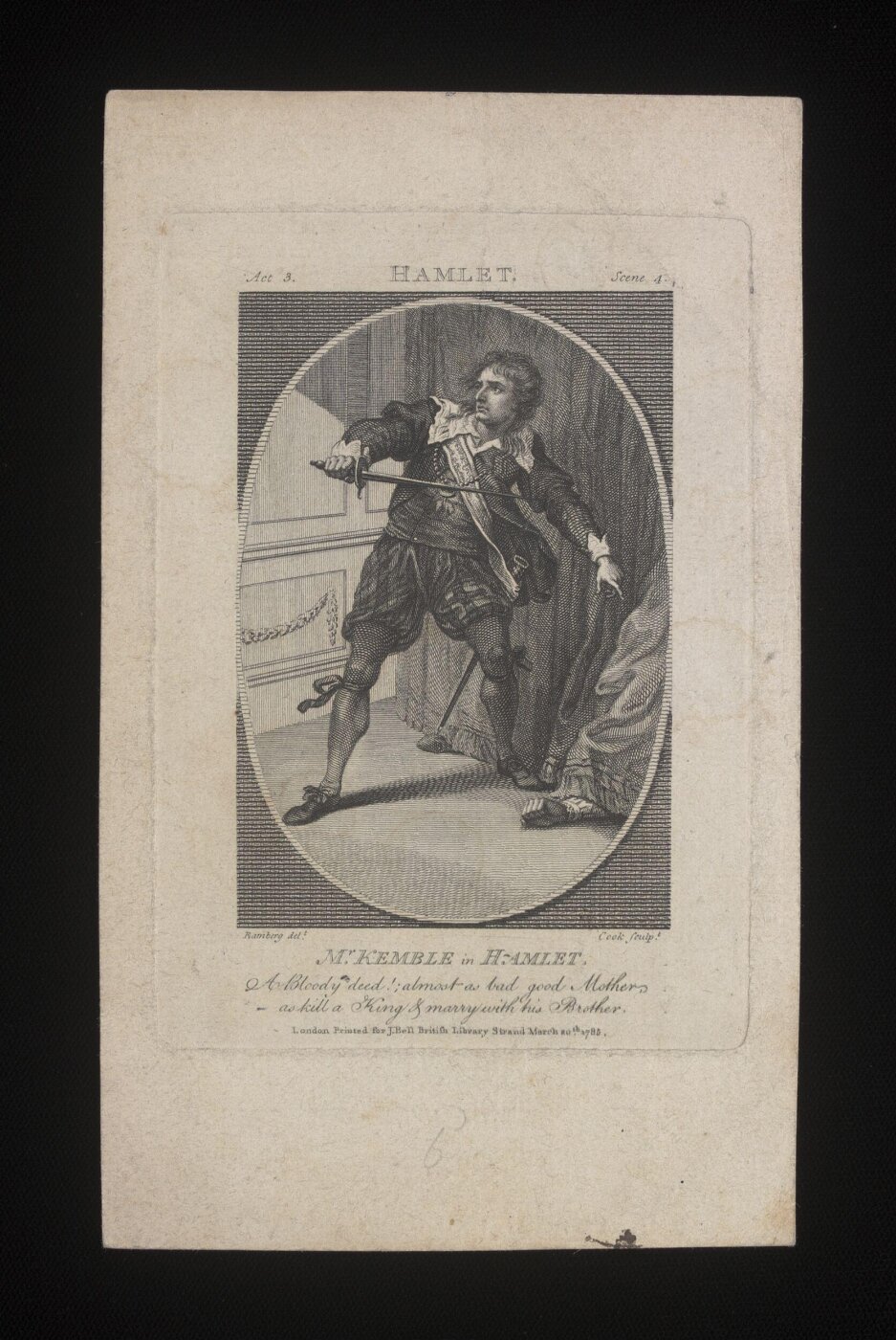 Thomas Cook, Mr Kemble in Hamlet