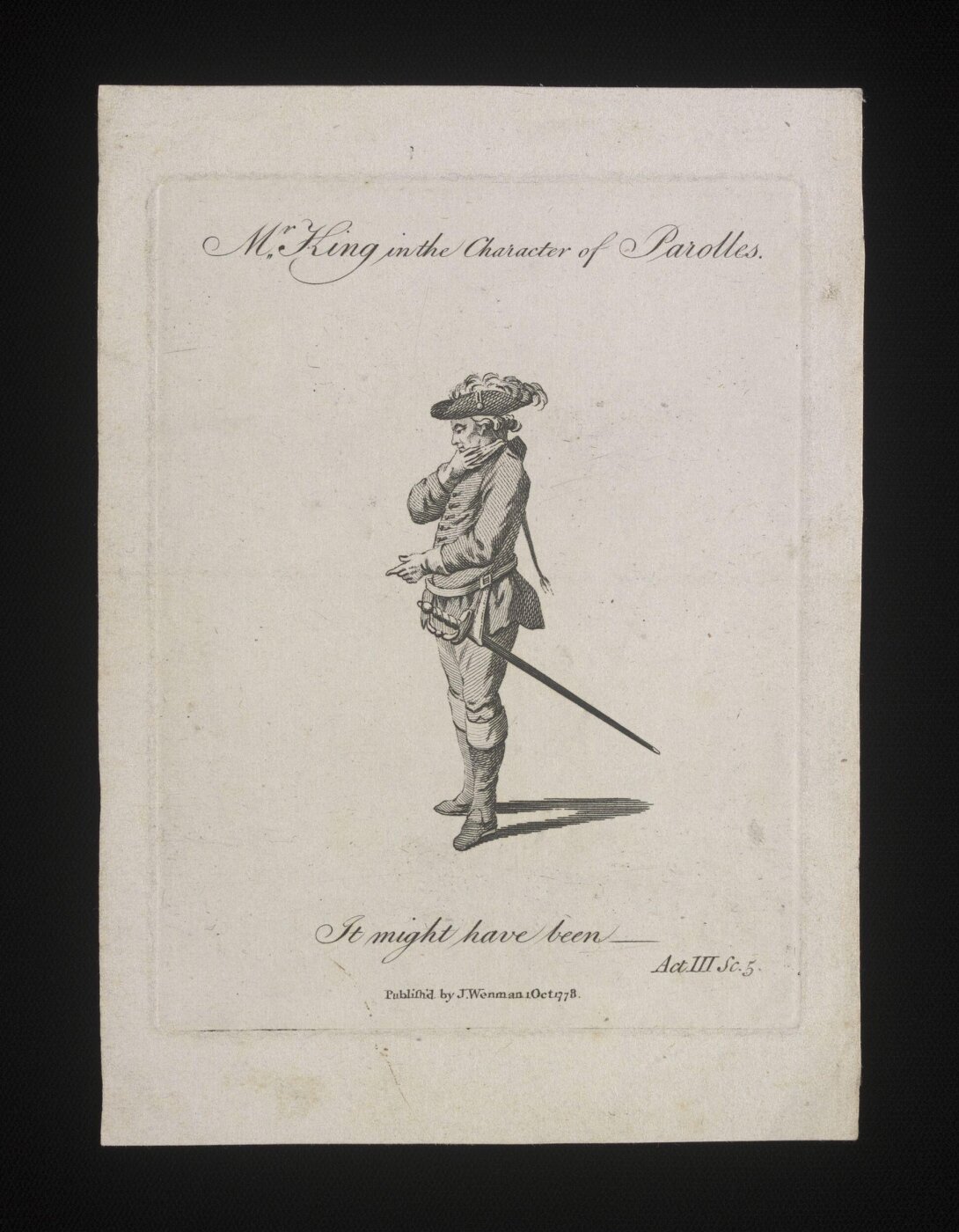 Unknown, Mr King in the Character of Parolles