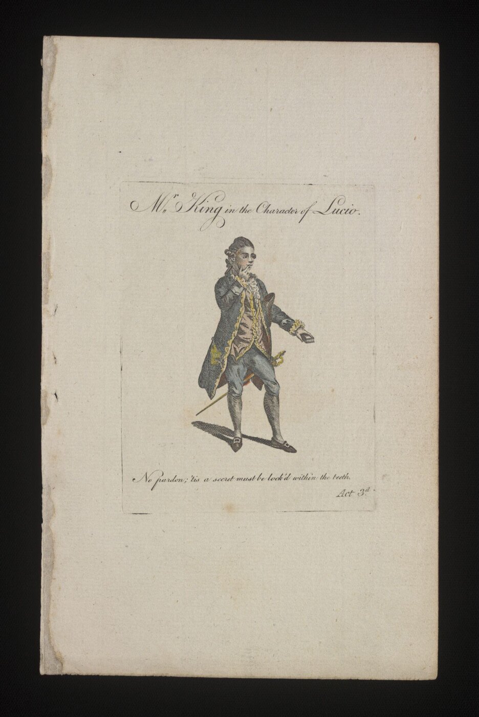Unknown, Mr King in the Character of Lucio