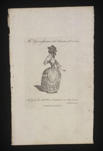 Mrs Lessingham in the character of Oriana