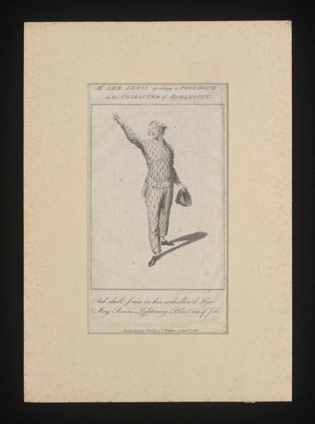 Unknown, Mr Lee Lewis [sic] speaking a Prologue in the character of Harlequin