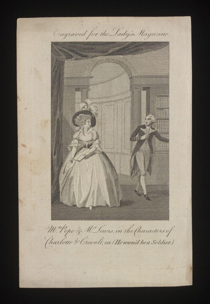 Mrs Pope & Mr Lewis in the character of Charlotte & Crevel in (He wou'd be a Soldier) top image