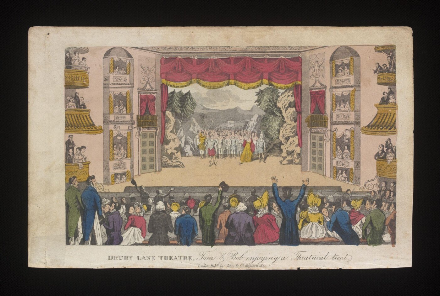 Cruikshank, George, 'DRURY LANE THEATRE. Tom & Bob enjoying a Theatrical treat'