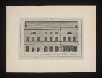 Elevation of the New Theatre in Well street, Wellclose Square