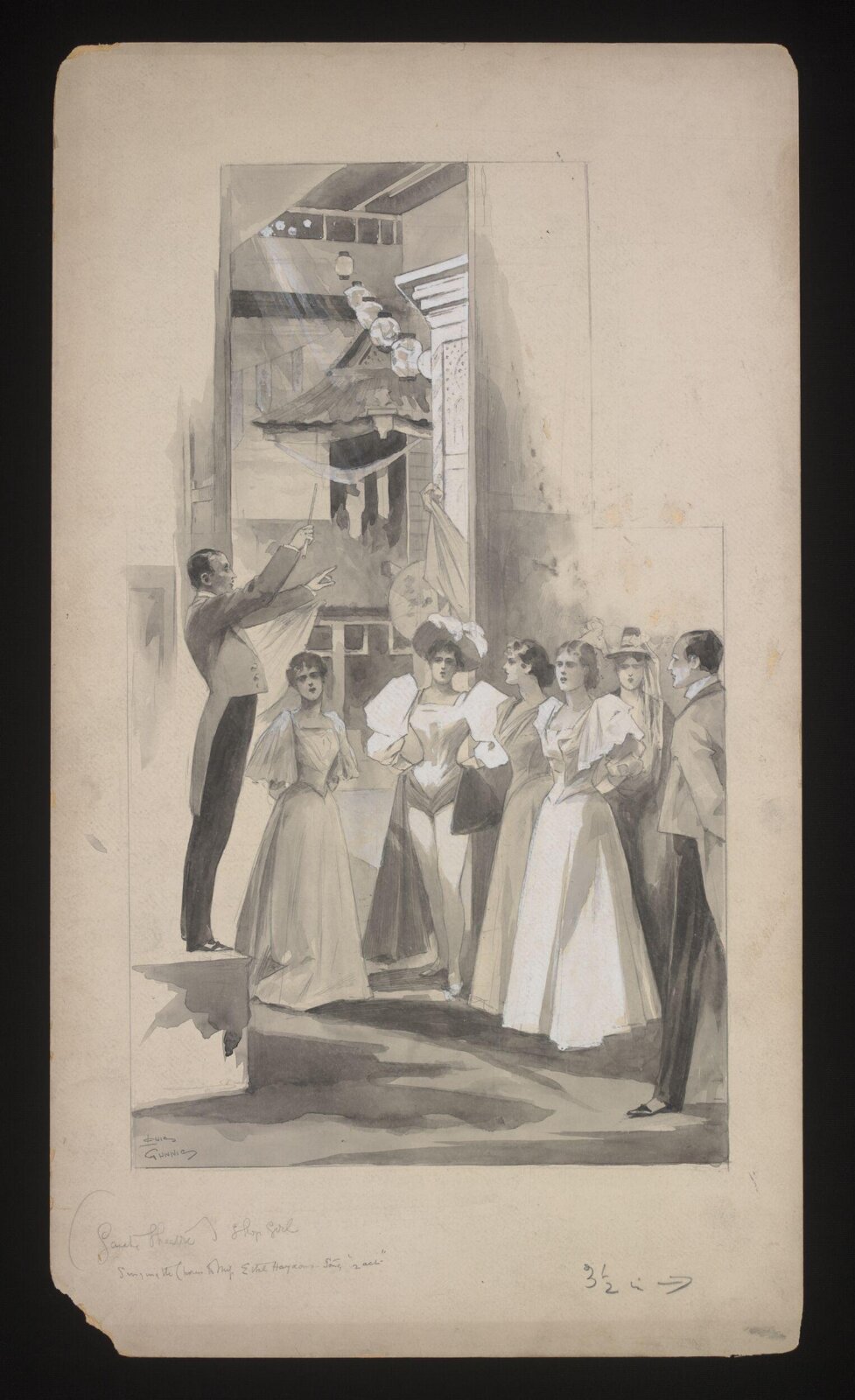 Drawing, Louis Gunnis, 1896