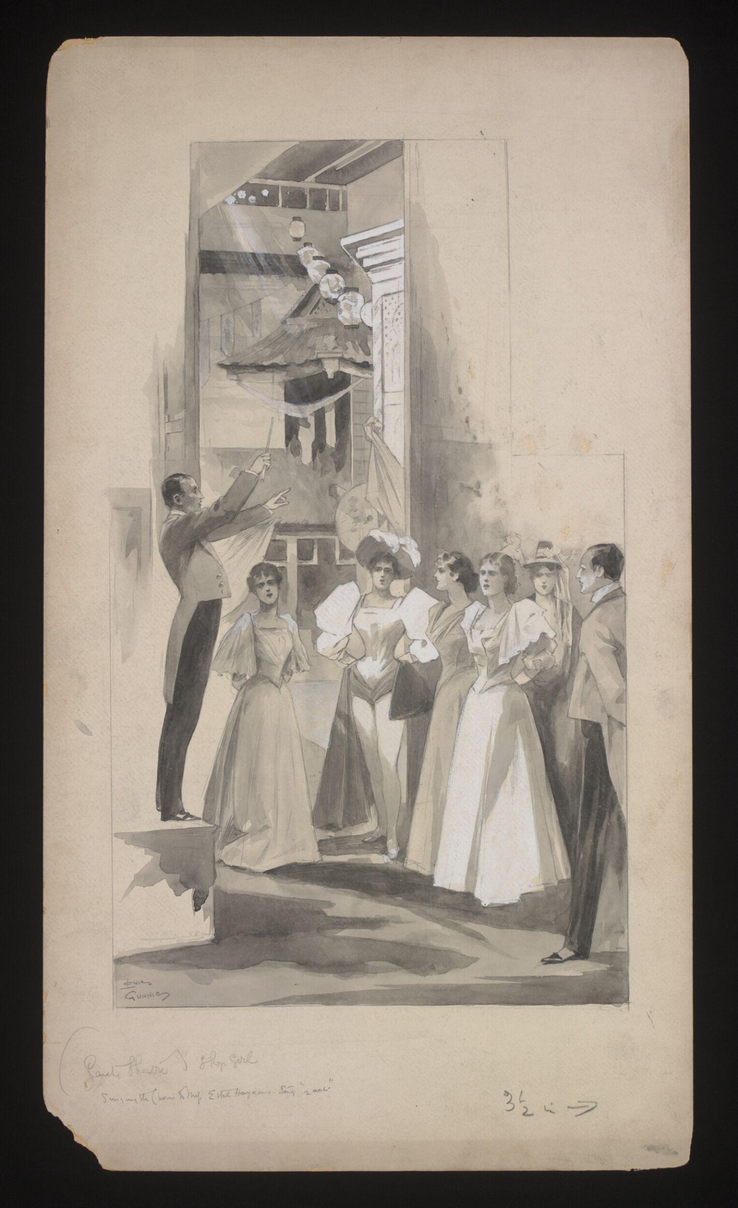 Drawing, Louis Gunnis, 1896