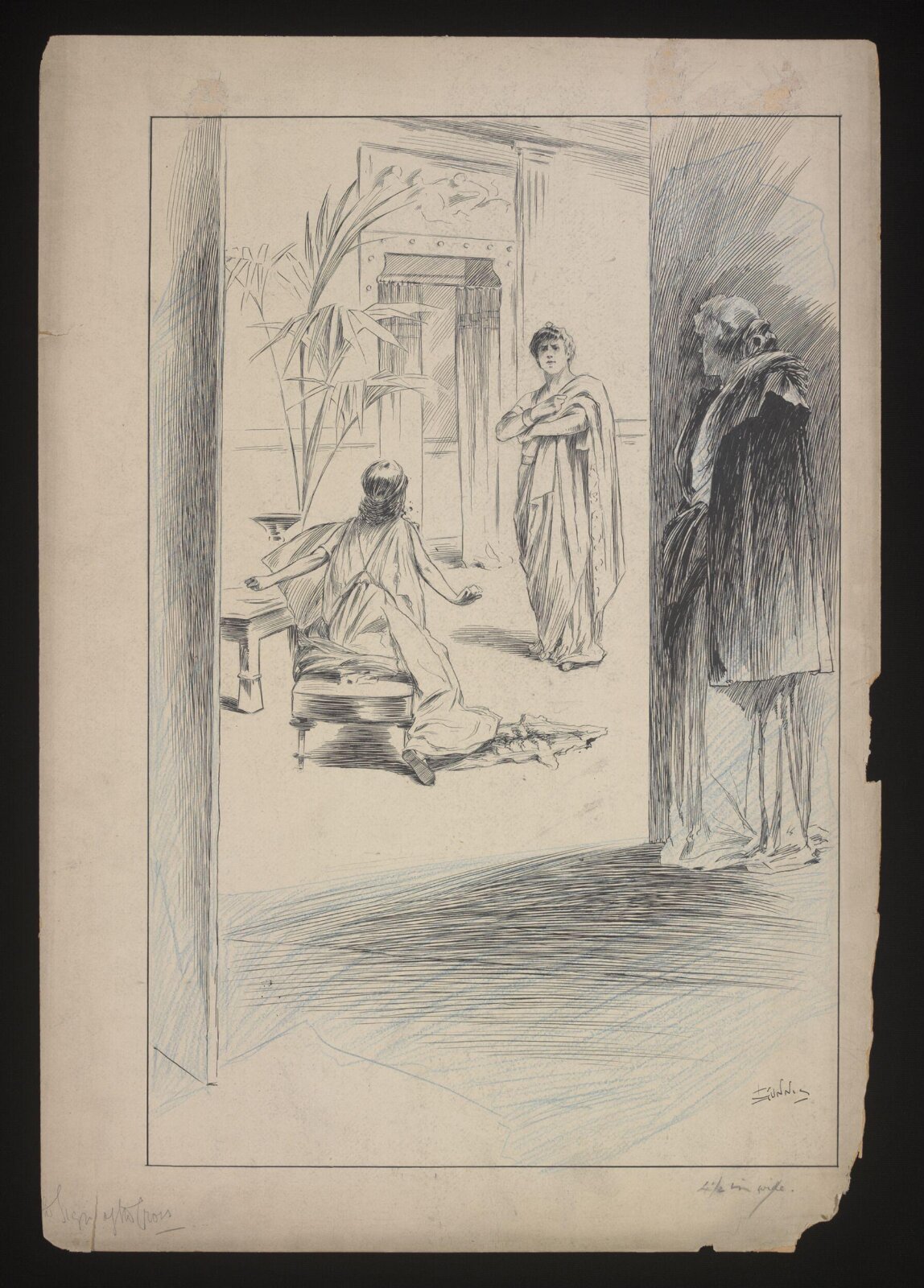 Drawing, Louis Gunnis, 1896