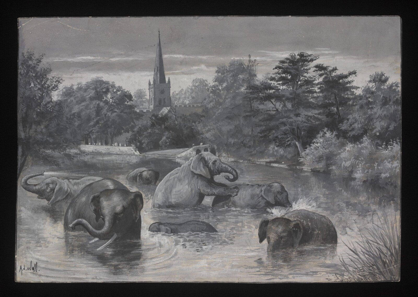Drawing, Arthur J. Wall, 1890
