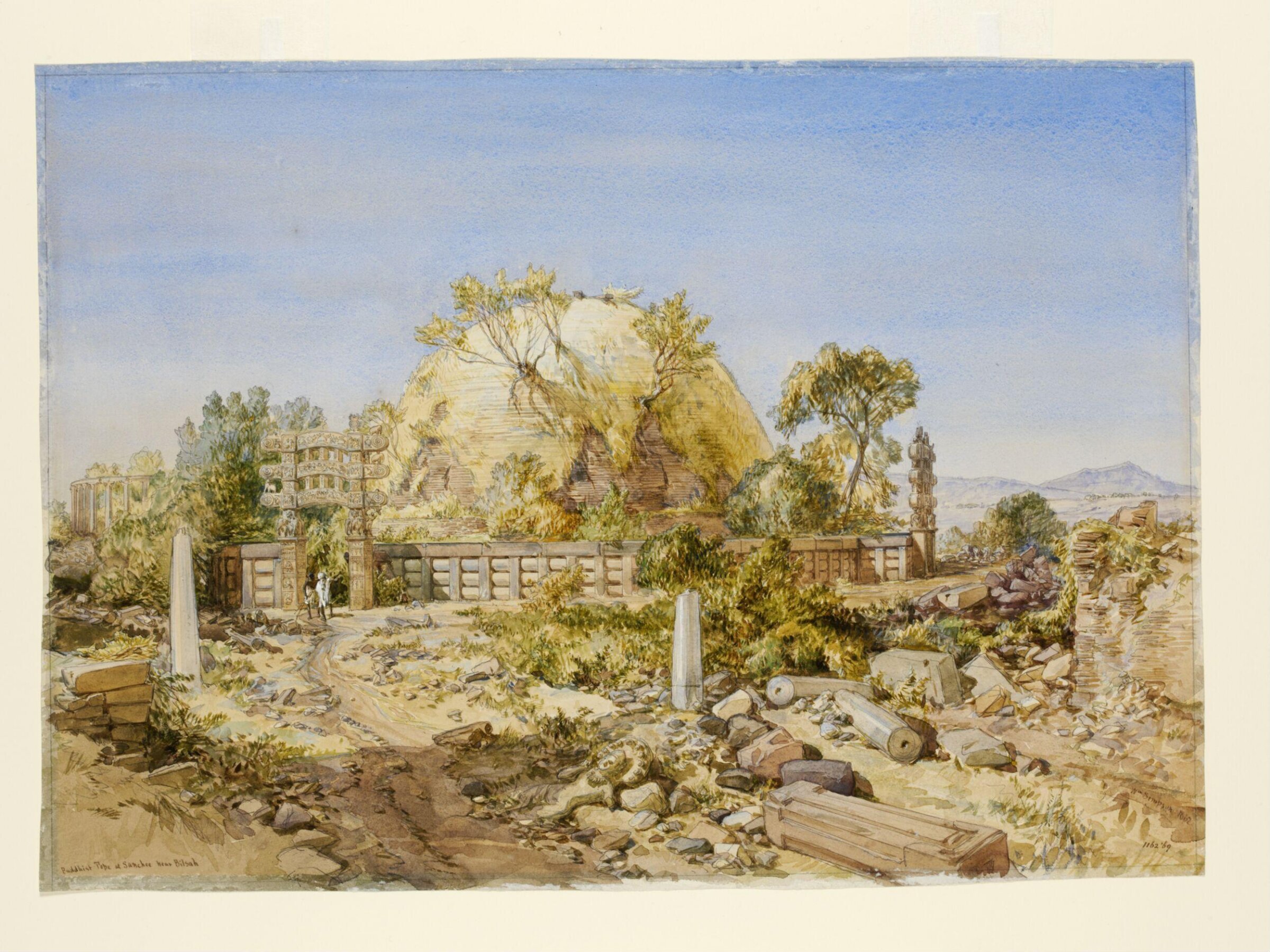 The Sanchi tope, William Simpson, 1861