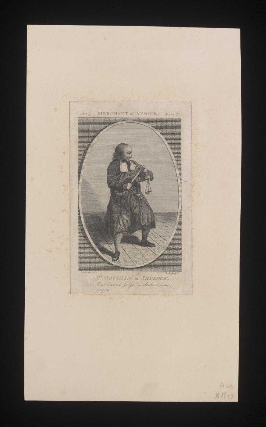 Unknown, Mr. Macklin in Shylock