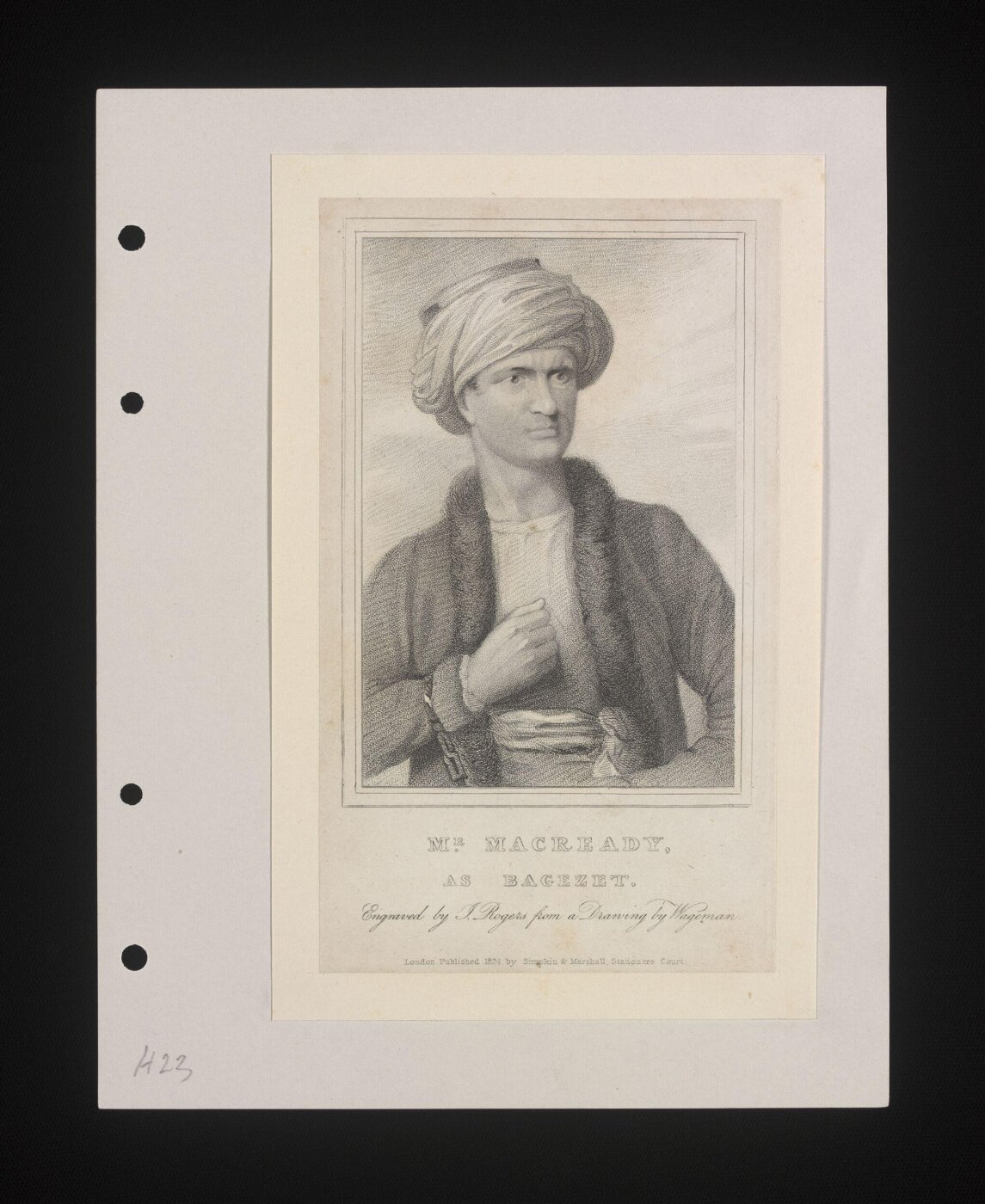 Thomas Charles Wageman, Mr. Macready as Bagezet