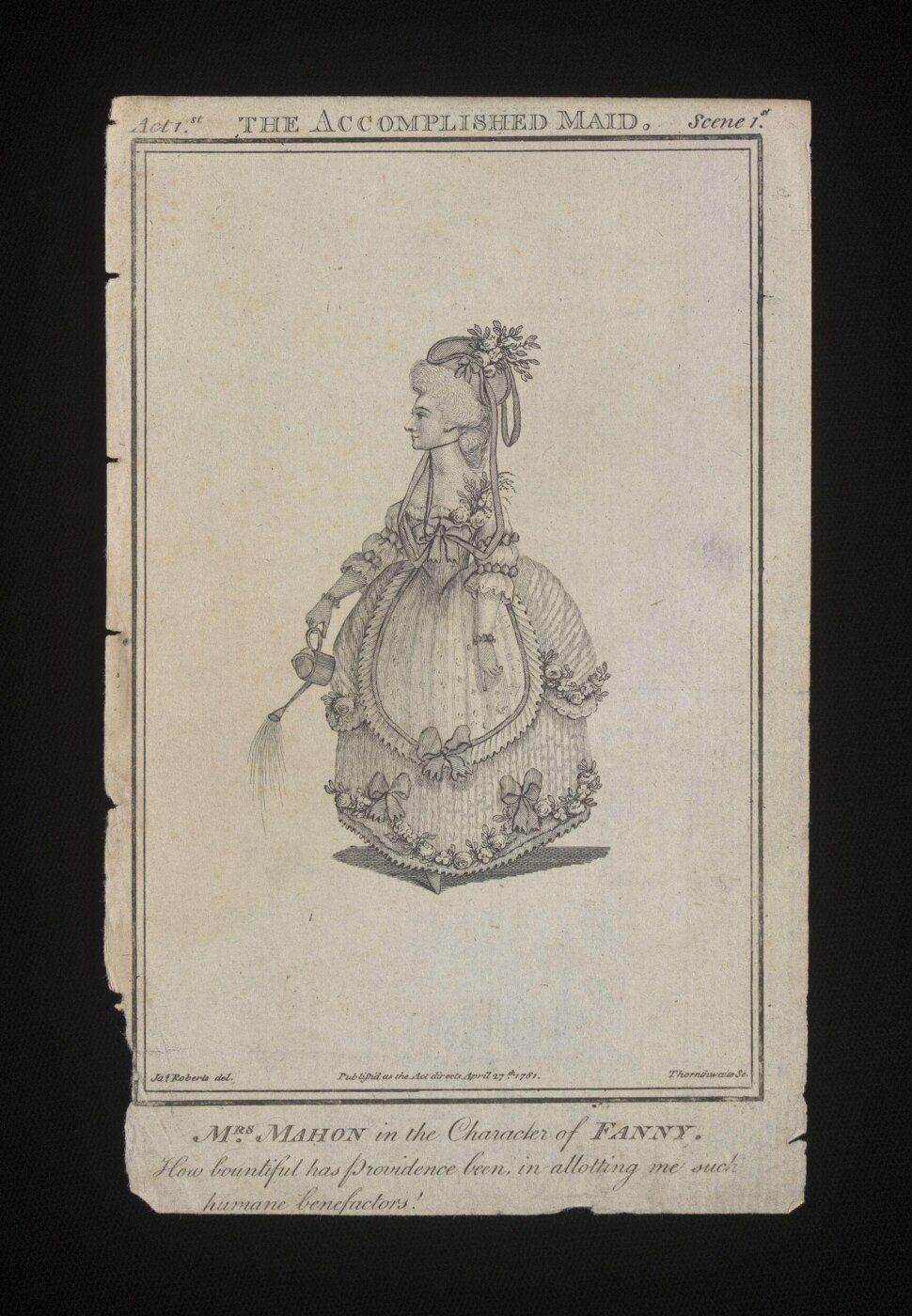 James Roberts, Mrs. Mahon in the character of Fanny