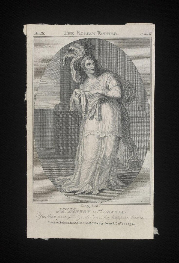 Mrs. Merry as Horatia/You, thou dear pledge, design'd for happier hours image
