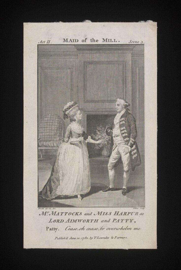 Mr. Mattocks and Miss Harpur as/Lord Aimworth and Patty, Patty. image