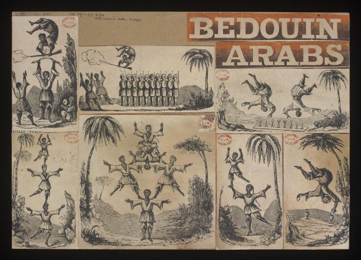 Acrobatic and balancing feats performed in England by the Bedouin Arabs, ca.1836 top image
