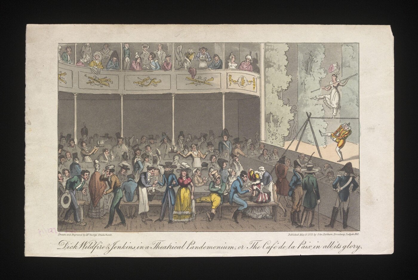 Cruikshank, George, Dick Wildfried & Jenkins in a Theatrical Pandemonium or The Café de la Paix de la Paix in all its glory