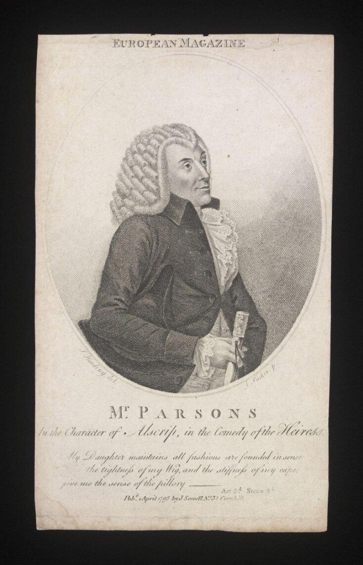 Mr William Parsons in the character of Alscrip in the comedy of the Heiress top image