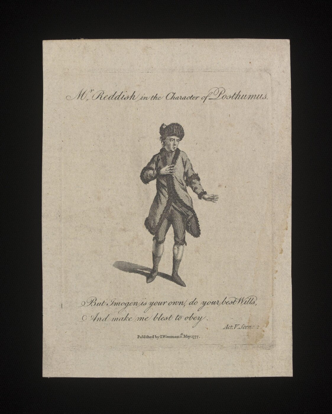 unknown, Mr Reddish in the character of Posthumus