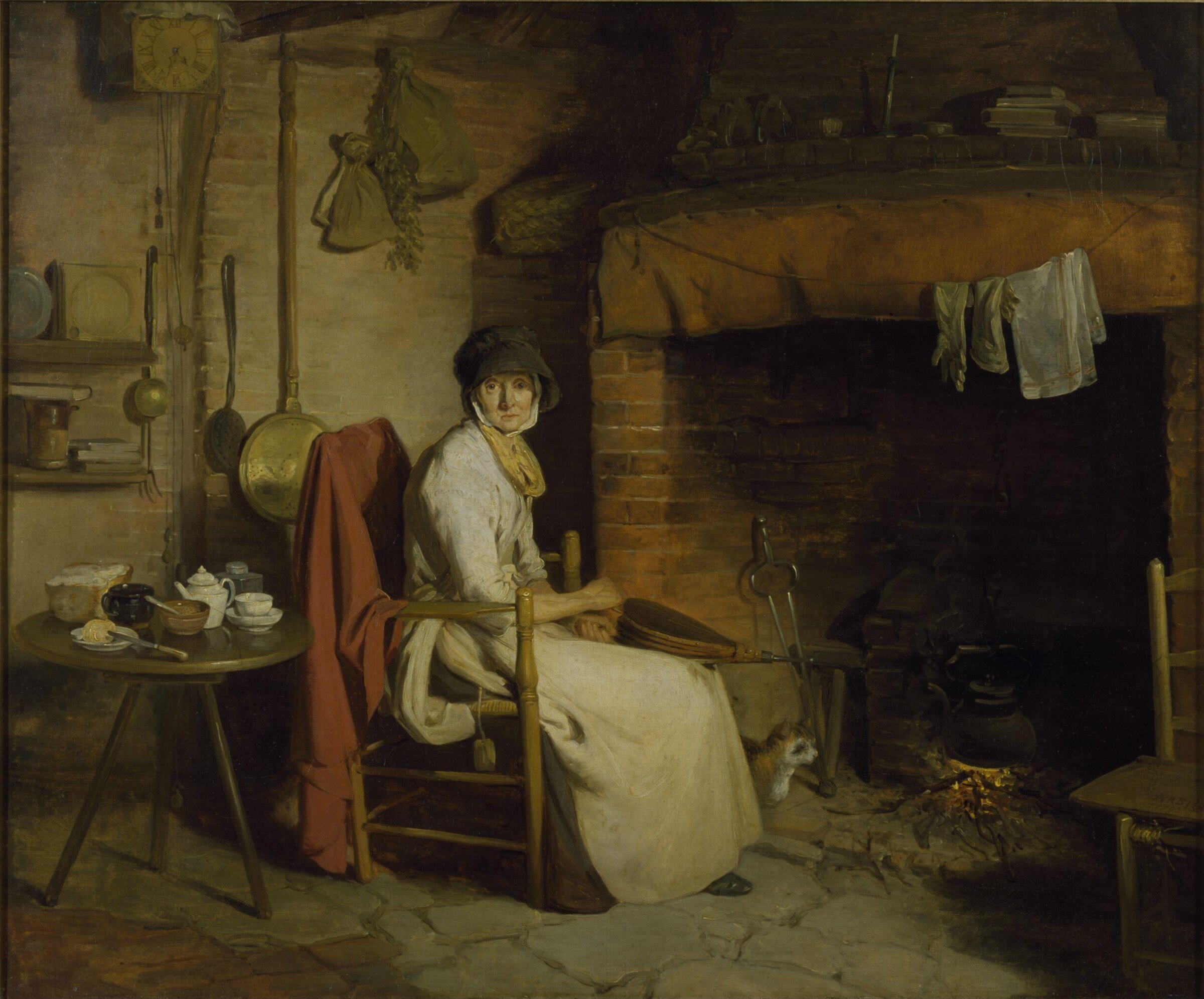 A Cottage Interior: An Old Woman Preparing Tea, William Redmore Bigg, 1793