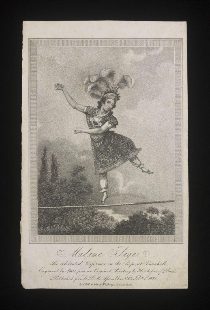 Madame Saqui, or Marguerite-Antoinette Lalanne (1876-1866) performing on the Tightrope at Vauxhall Gardens, 1820 top image