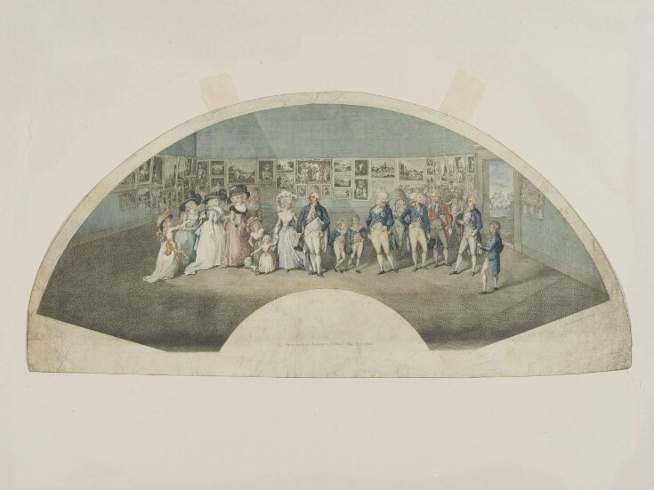 Portraits of their majesties, George III and Queen Charlotte, and the Royal Family visiting the Exhibition of the Royal Academy, 1788.  top image