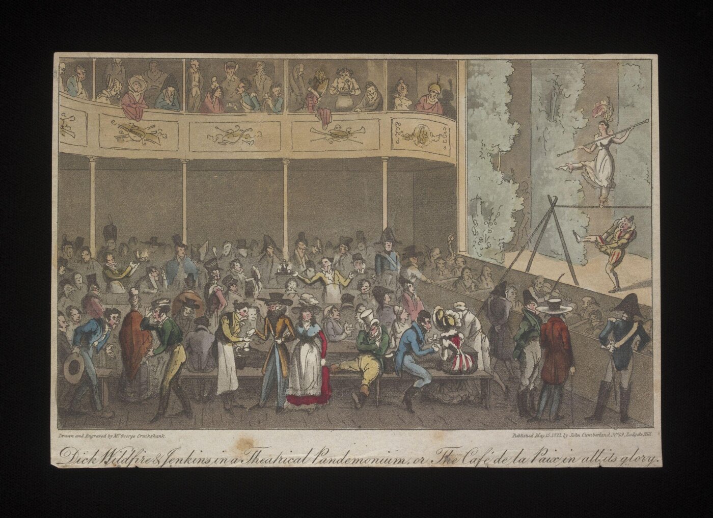 Cruikshank, George, Dick Wildfire & Jenkins in a Theatrical Pandemonium, or The Café de la Paix in all its glory