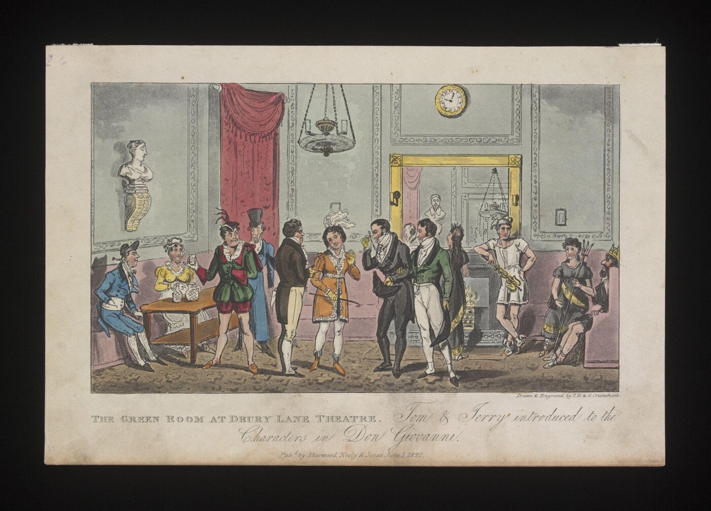 Cruikshank, George, The Green Room at Drury Lane Theatre