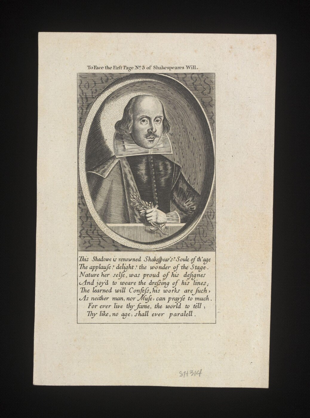 Unknown, To Face the First Page No. 3 of Shakespeare's Will