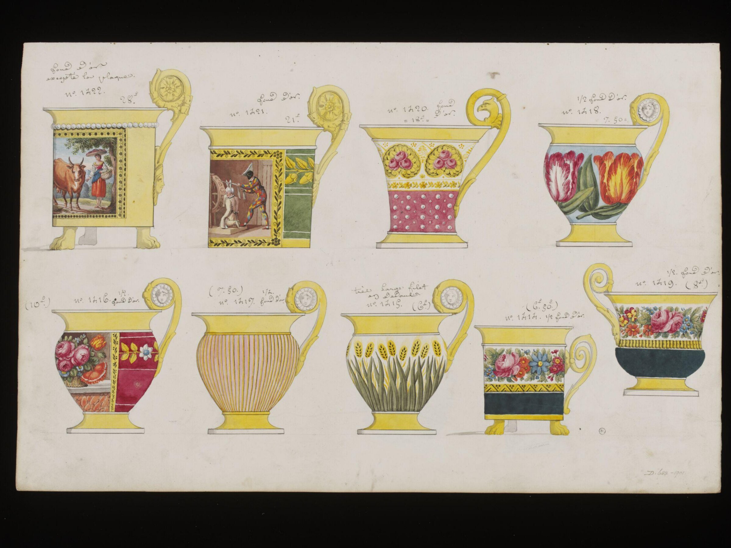Drawing, Dagoty porcelain factory, ок. 1800