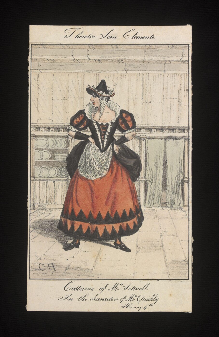 unknown, Costume of Mrs Sitwell in the character of Mrs Quickly