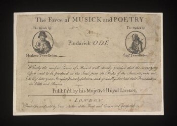 The Force of MUSICK and POETRY/A/Pindarick ODE