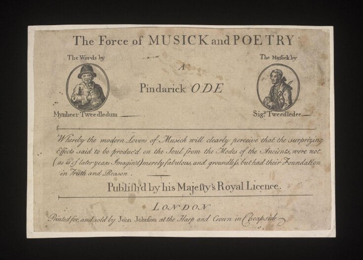 The Force of MUSICK and POETRY/A/Pindarick ODE image