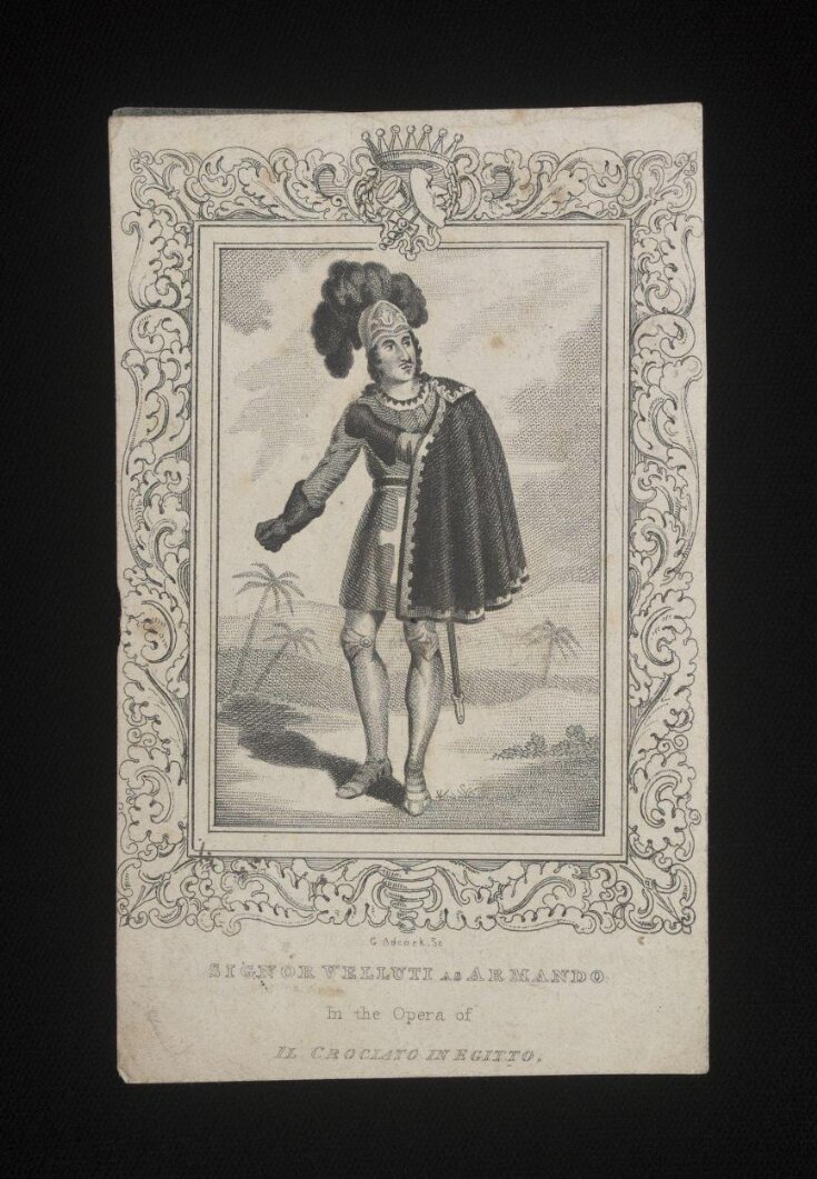 Signor Velluti as Armando/in the Opera of/Il Crociato in Egitto  top image