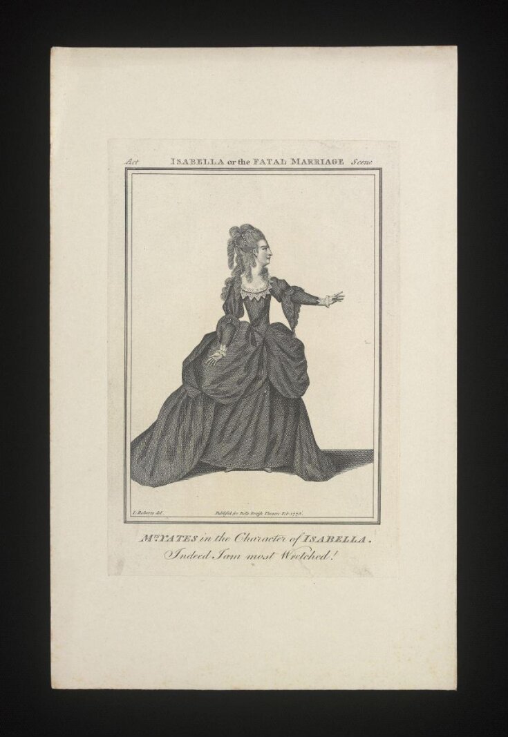 Mrs Yates in the character of Isabella image