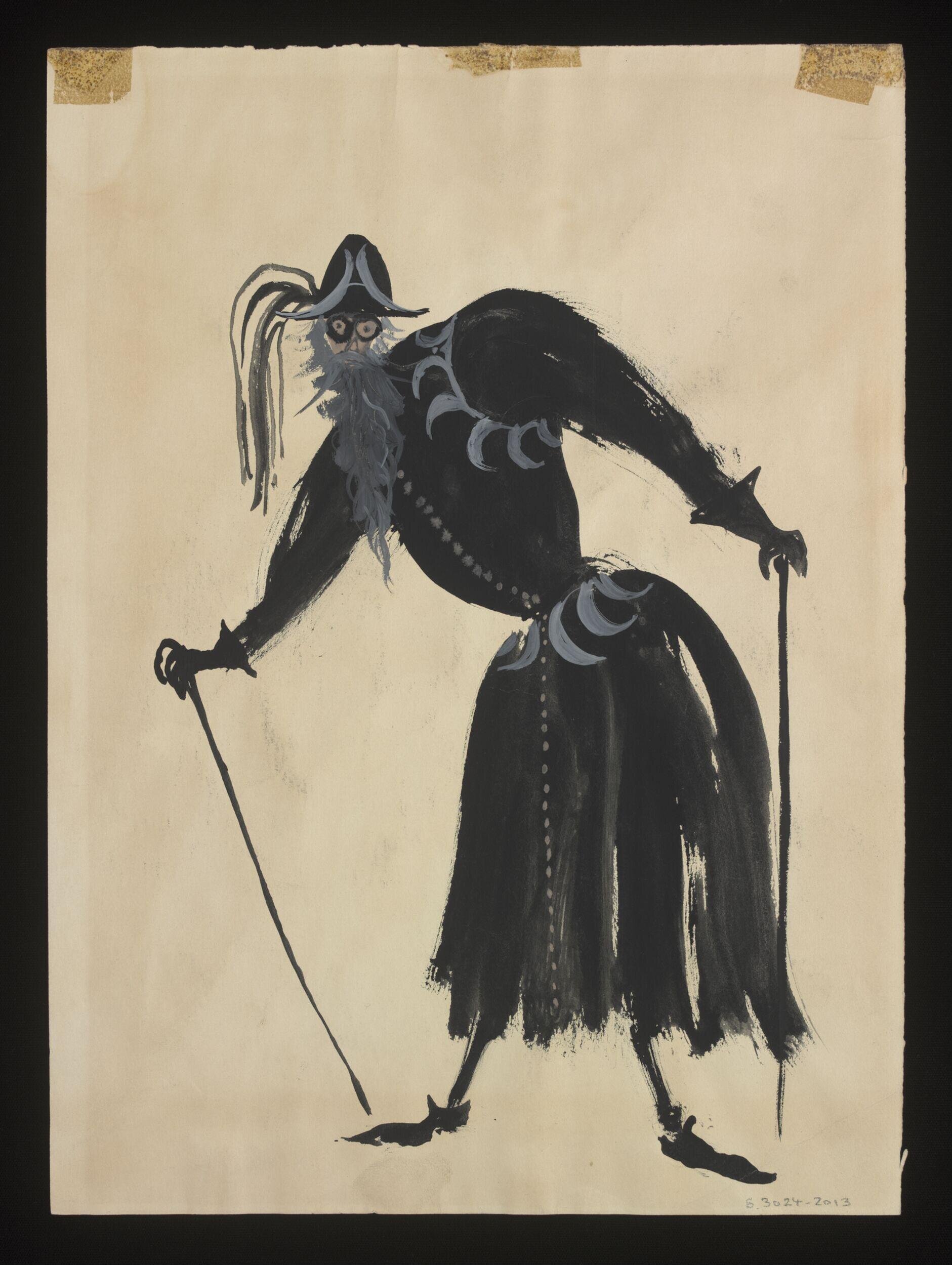 Costume design by Ralph Adron for Corbaccio in <i>Volpone</i>
