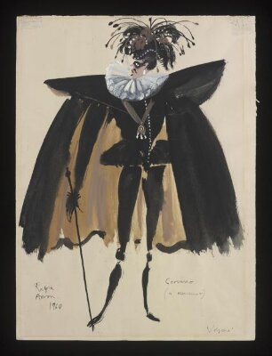 Costume design by Ralph Adron for Corvino in <i>Volpone</i>