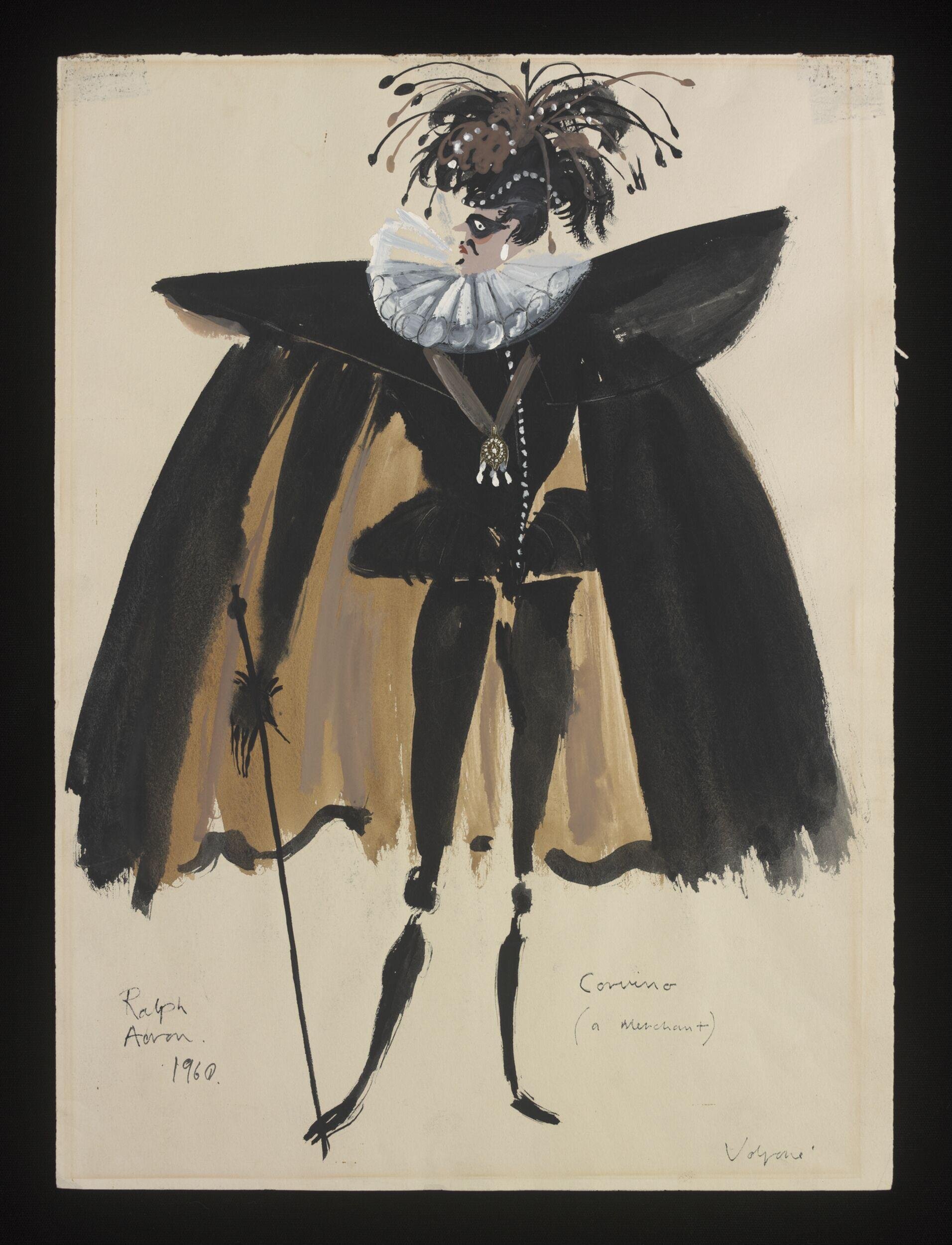 Costume design by Ralph Adron for Corvino in <i>Volpone</i>