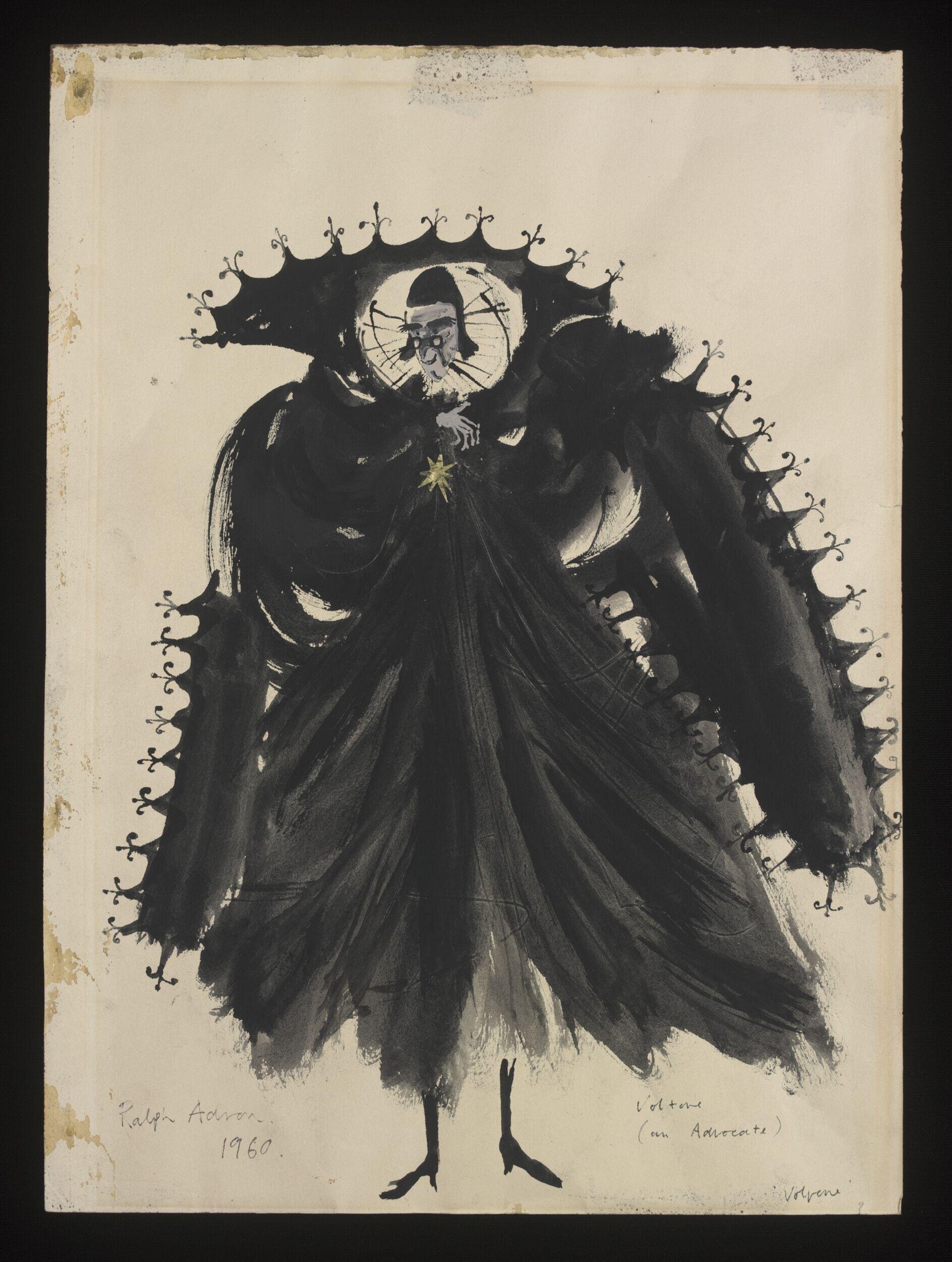 Costume design by Ralph Adron for Voltore in <i>Volpone</i>
