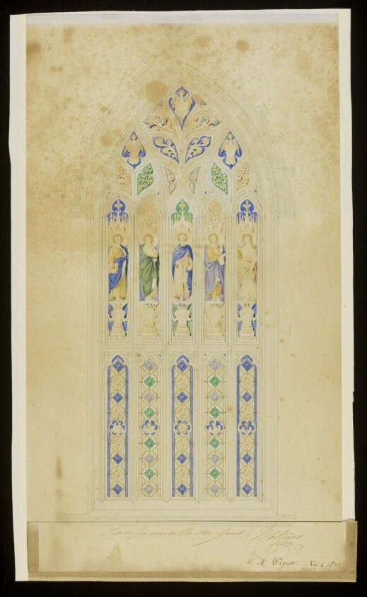 Design for a five light stained glass window