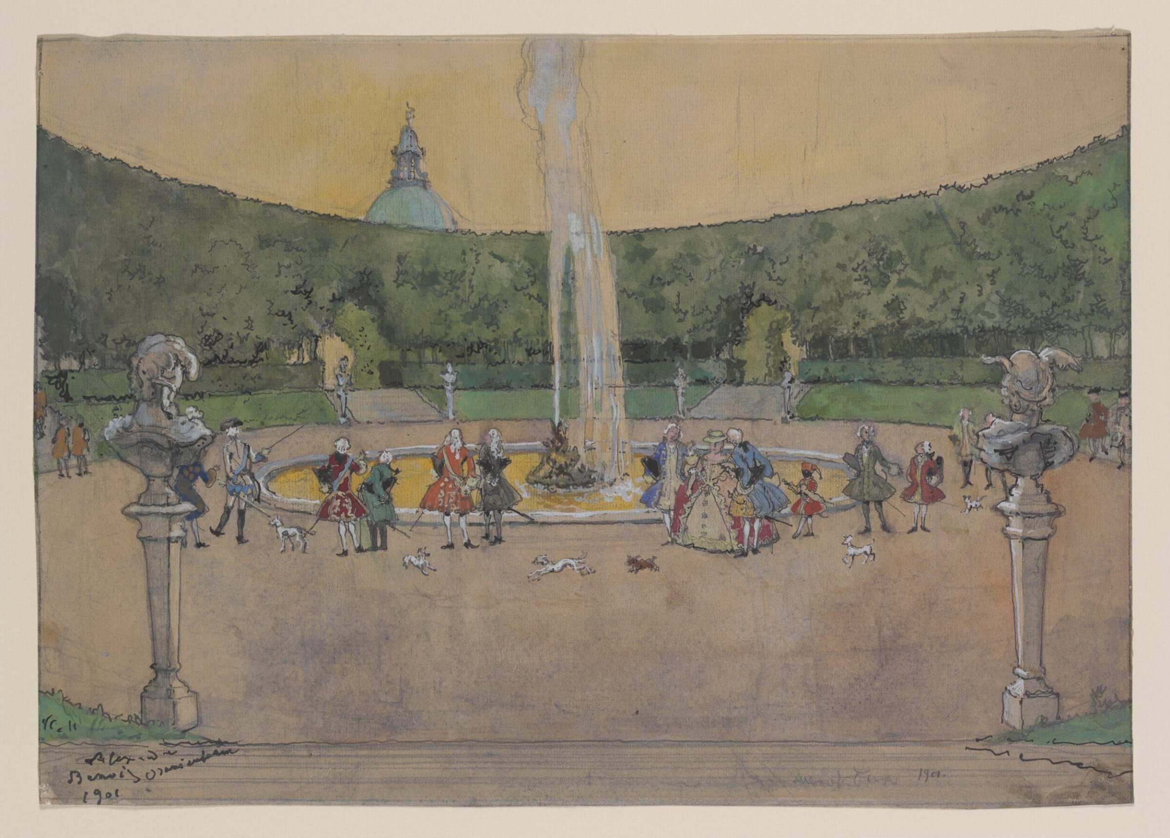 Drawing, Alexandre Benois, 1901