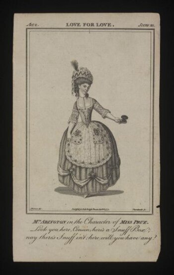 Mrs. Abington in the character of Miss Prue