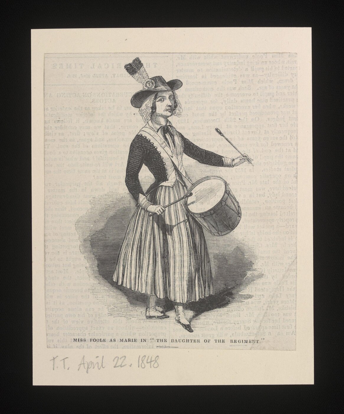 Unknown, Miss Poole as Marie in The Daughter of the Regiment