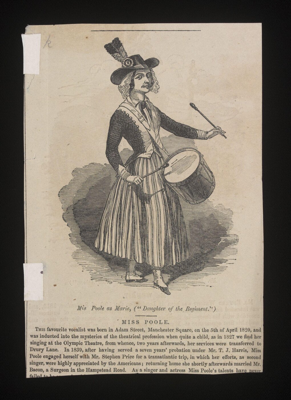 Unknown, Miss Poole as Marie in The Daughter of the Regiment