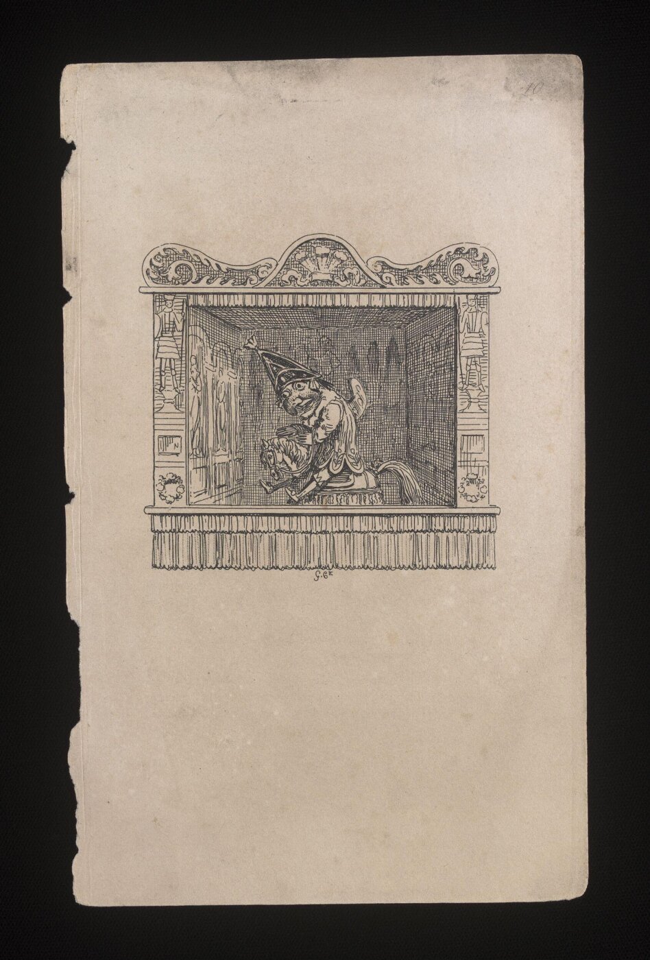 Cruikshank, George, Mr Punch riding a horse