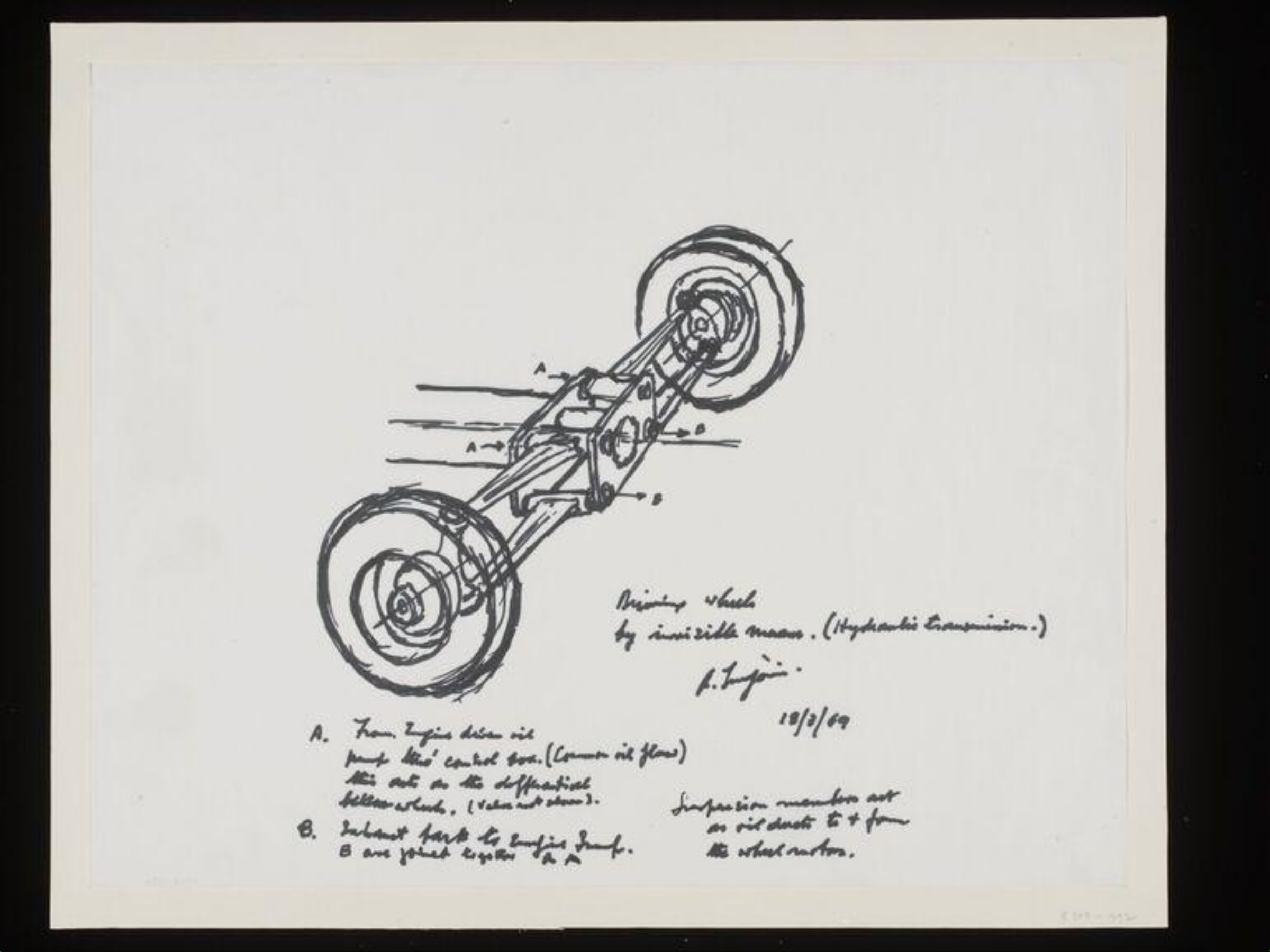 Drawing, Alec Issigonis, 18/03/1969