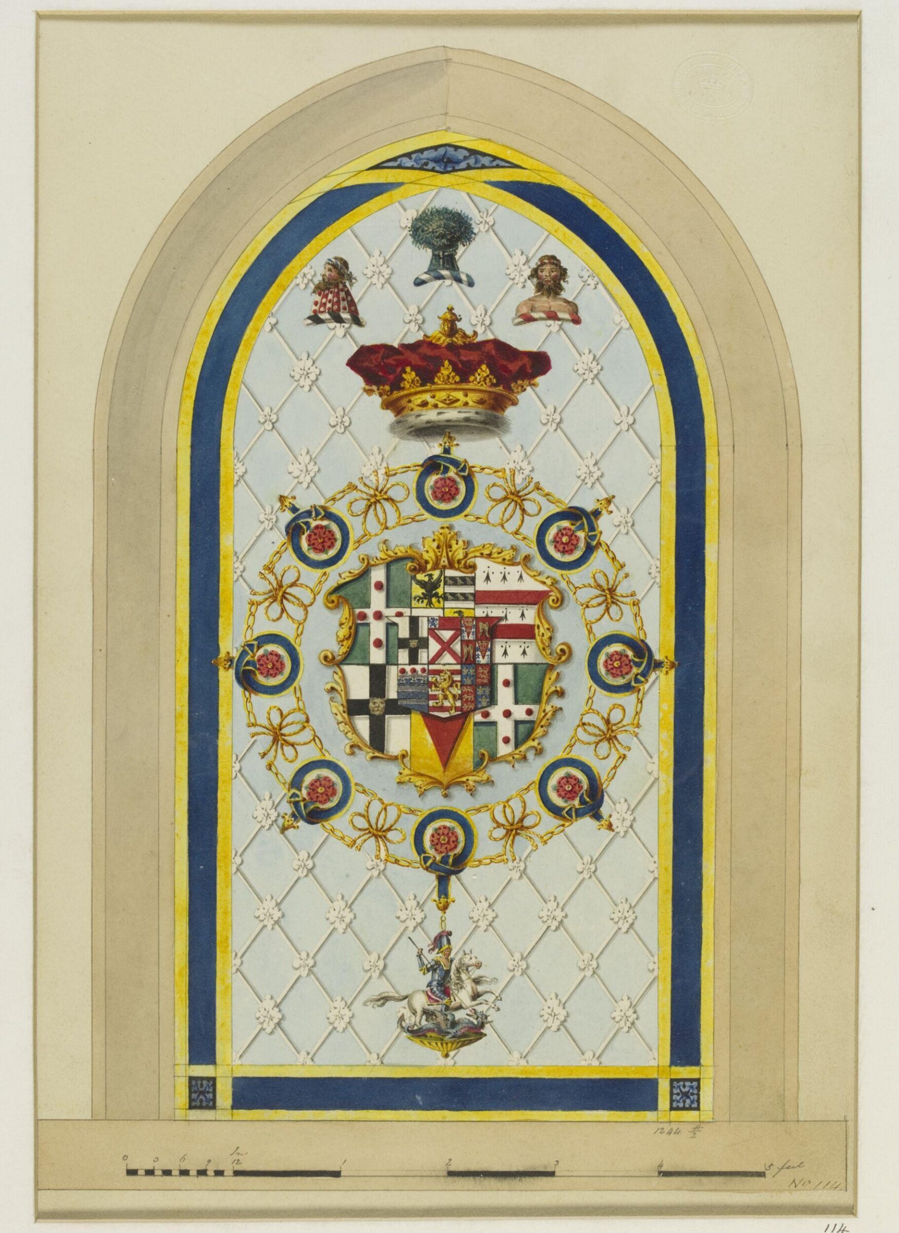 Watercolour drawing, William Raphael Eginton, 1822