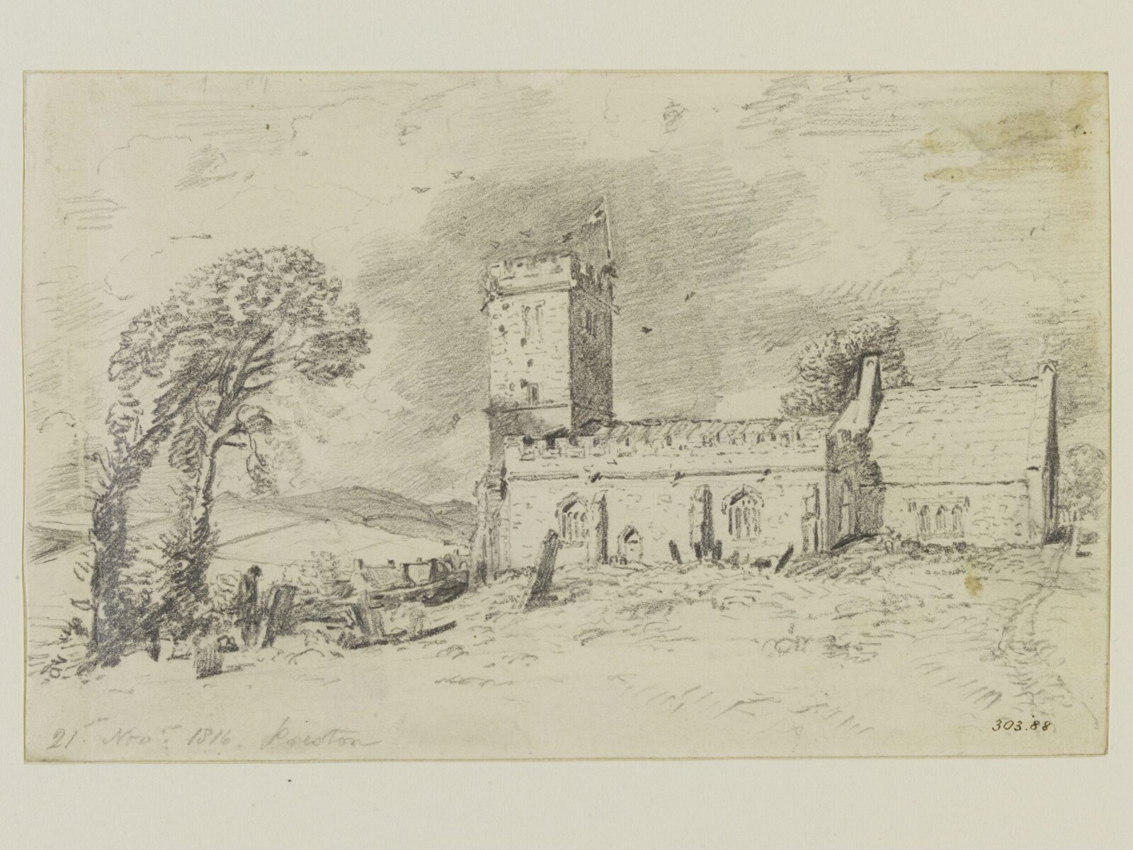 Preston Church near Weymouth, Constable, 1816, November 21