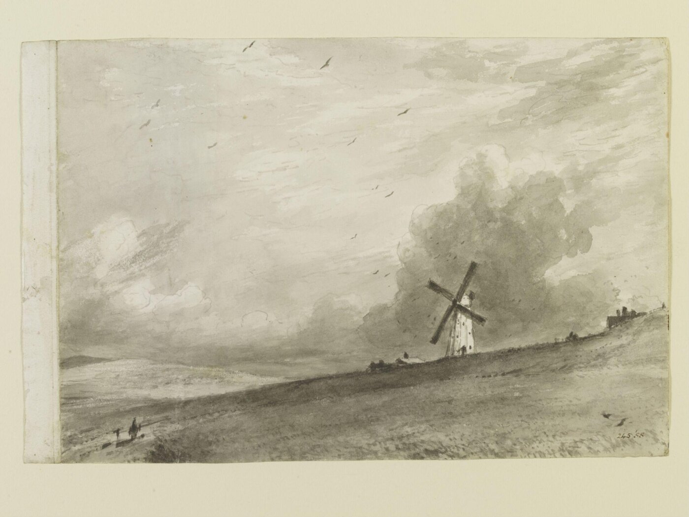 John Constable, A windmill, probably on the Downs near Brighton