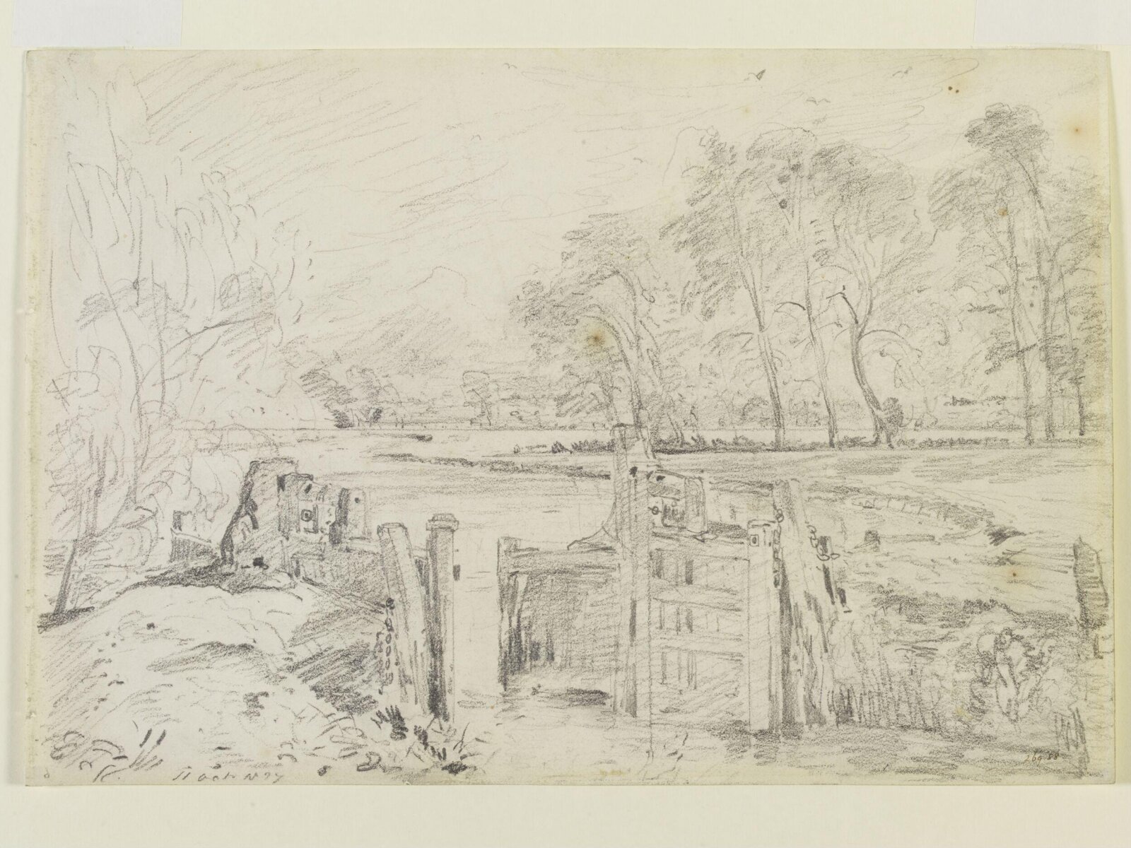 A lock on the Stour, John Constable, 11 October, 1827